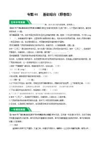 专题01 基础综合-5年（2019-2023）中考1年模拟语文真题分项汇编（广西专用）