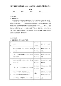浙江省温州市苍南县2023-2024学年七年级上学期期末语文试题(含答案)