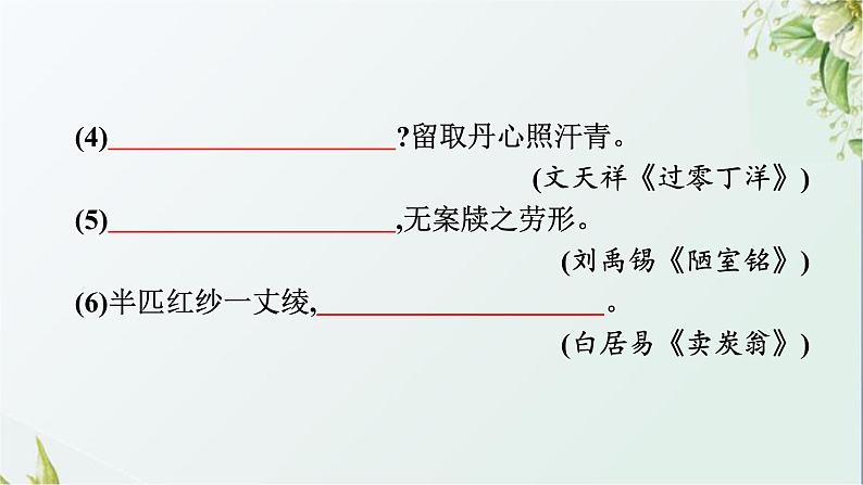 人教版初中语文总复习专题10名句积累与运用课件第5页