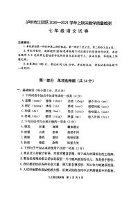 四川省泸州市江阳区2020-2021学年七年级上学期期末考试语文试题