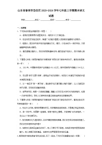 山东省泰安市岱岳区2023-2024学年七年级上学期期末语文试题(含答案)