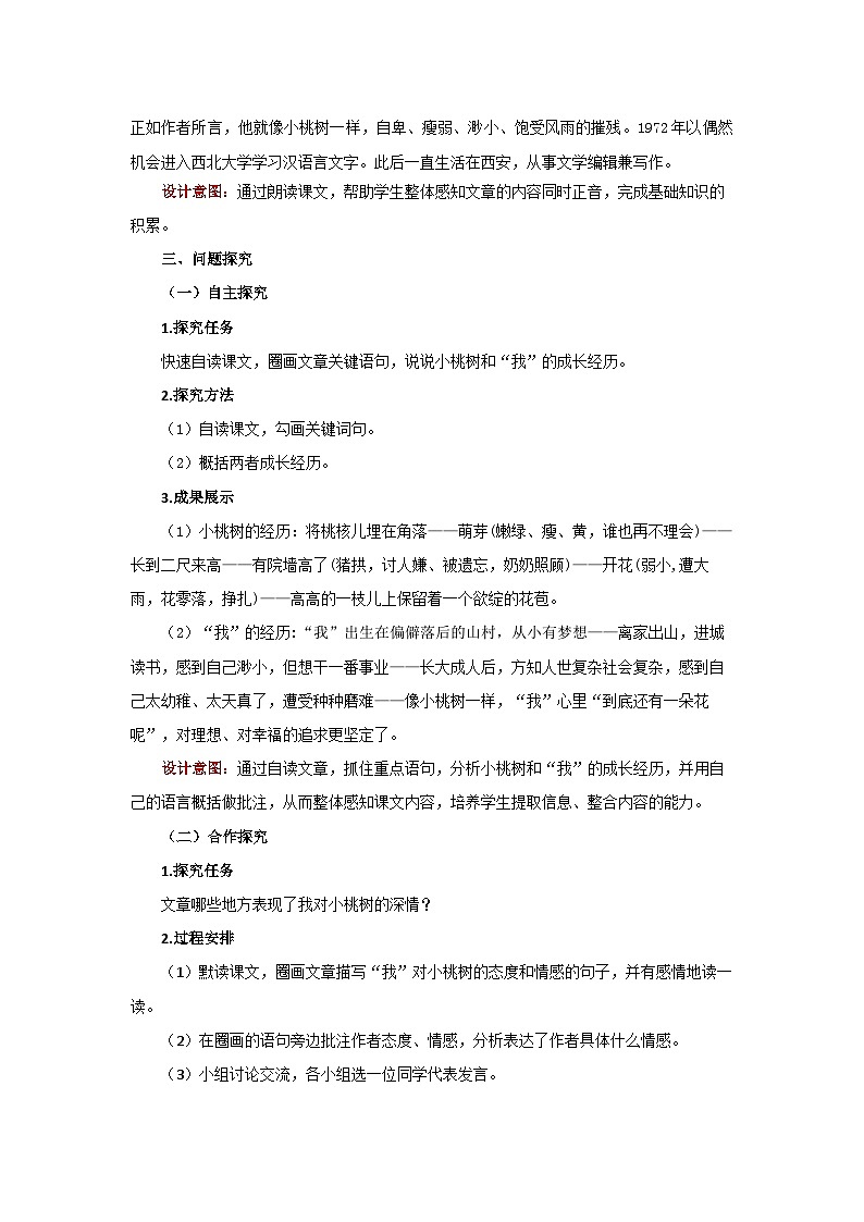 19 《一棵小桃树》第1课时 精品教案第2页