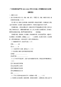 广西贵港市桂平市2023-2024学年九年级上学期期末语文试卷
