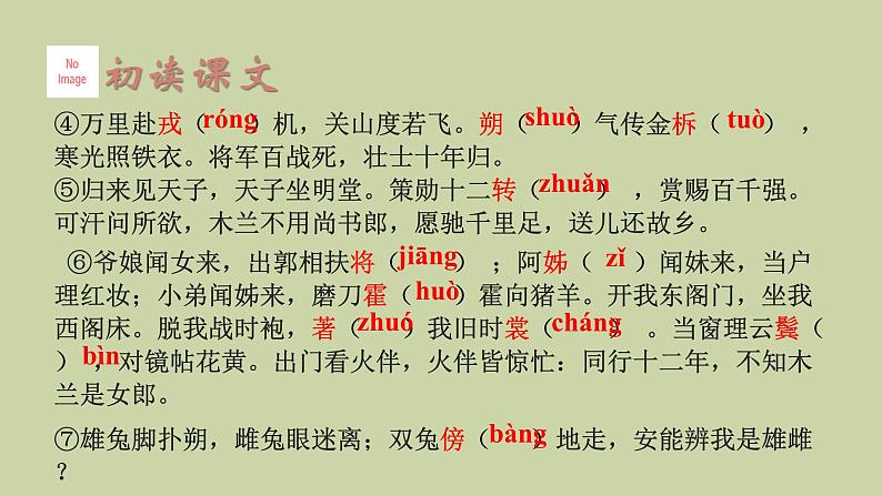部编版语文七年级下册《木兰诗》拓展教学课件第8页