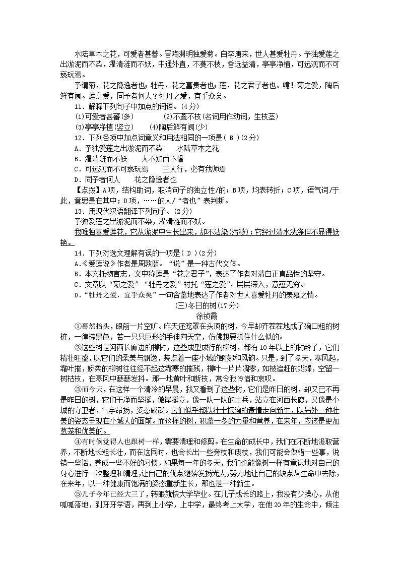 2024七年级语文下册第五单元测试卷（部编版）03