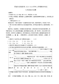 河南省周口市项城市多校联考2023-2024学年七年级上学期期末语文试题（无答案）