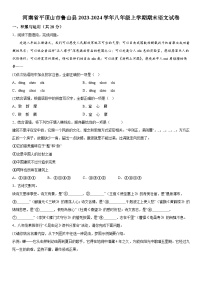 河南省平顶山市鲁山县2023-2024学年八年级上册期末语文试题（含解析）
