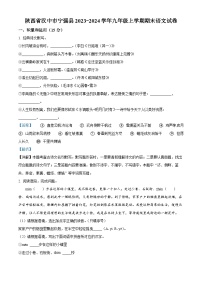 21，陕西省汉中市宁强县2023-2024学年九年级上学期期末语文试题