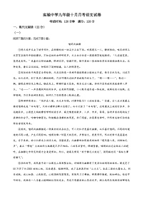 26，湖北省大悟县实验中学2023-2024学年九年级上学期10月月考语文试题