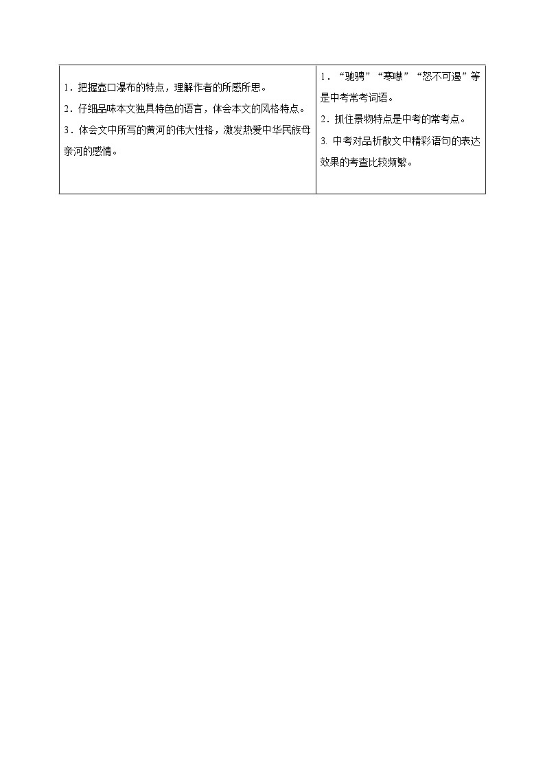 八年级语文下册同步精品讲义 第17课  壶口瀑布（学生版+解析)02