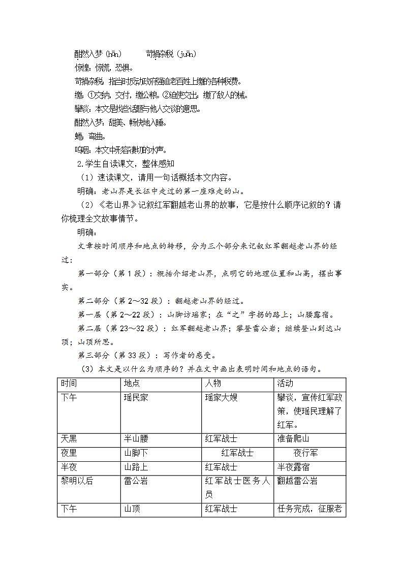6《老山界》教案第2页