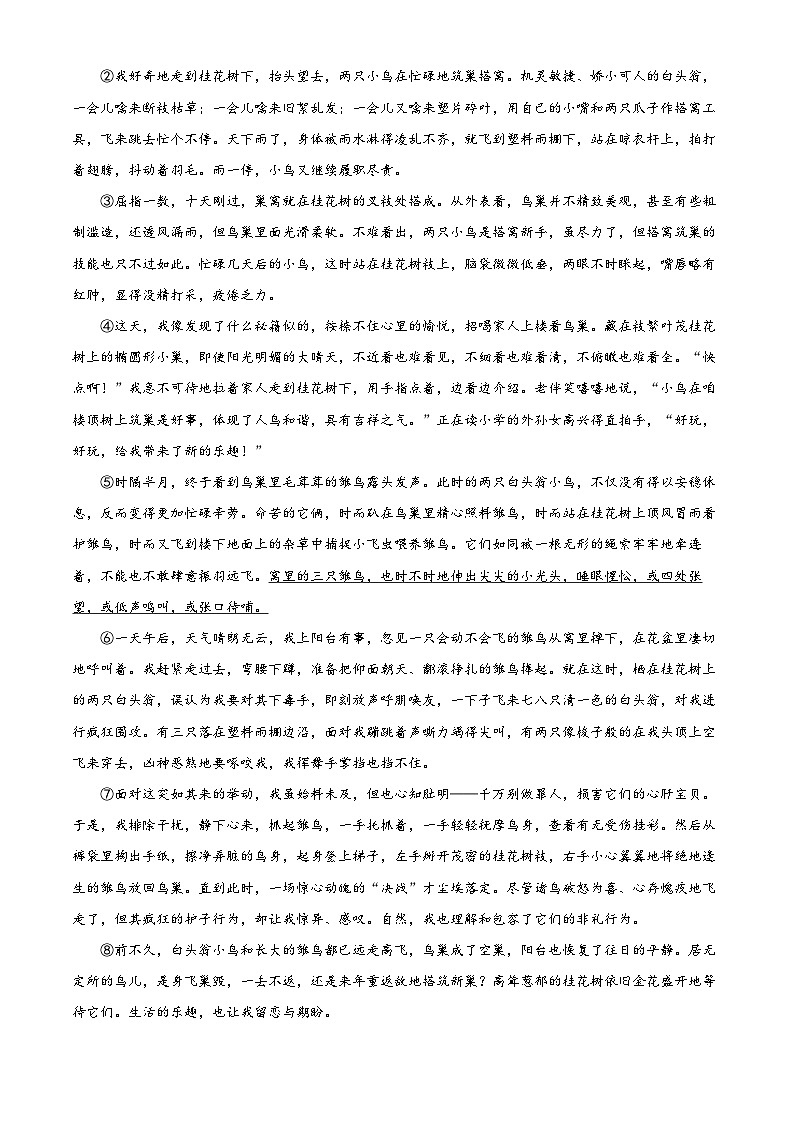 河南省商丘市虞城县2023-2024学年七年级上学期期末语文试题（原卷+解析）03