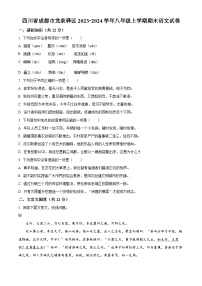 四川省成都市龙泉驿区2023-2024学年八年级上学期期末语文试题（原卷+解析）