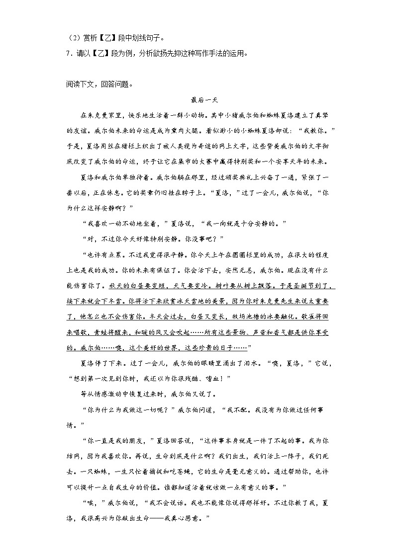 2024年中考语文七年级上册一轮复习试题（十二）第3页