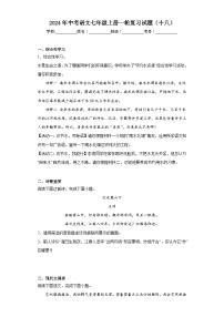 2024年中考语文七年级上册一轮复习试题（十八）