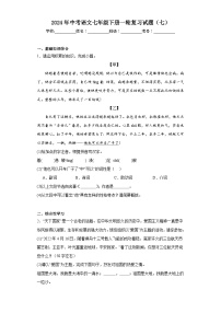 2024年中考语文七年级下册一轮复习试题（七）