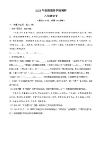 河南省南阳市桐柏县2023-2024学年八年级上学期期末语文试题（原卷+解析）