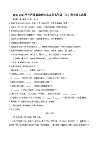 2023-2024学年河北省沧州市盐山县七年级（上）期末语文试卷（含解析）