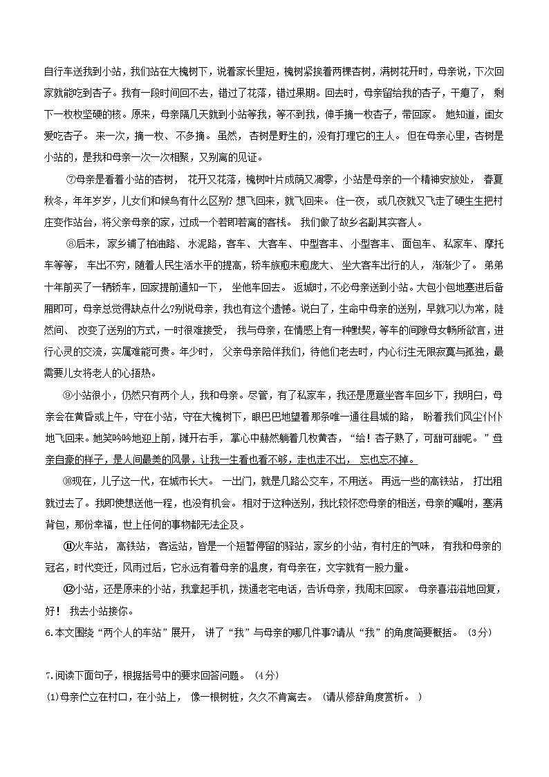 河南省周口市商水县2023-2024学年八年级上学期期末考试语文试卷（含答案）03