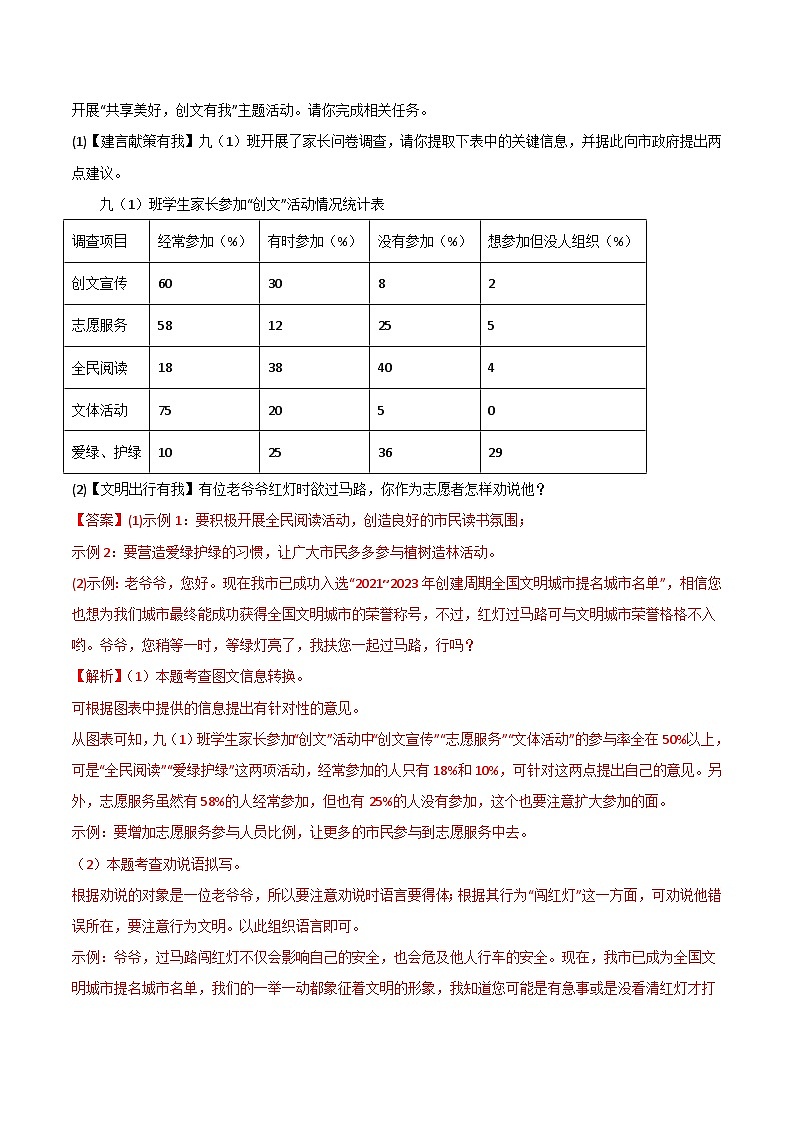 专题13  综合性学习-备战2023年中考语文黄金知识板块高效复习训练营（解析版）第3页