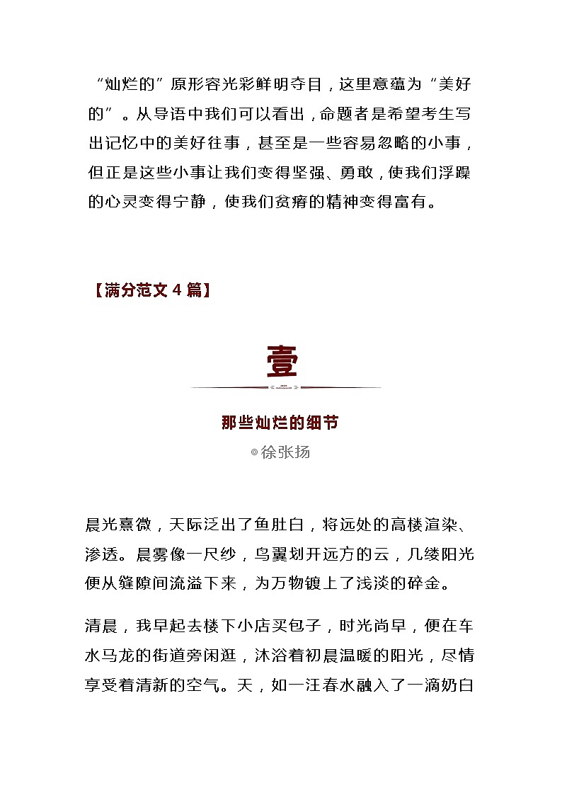 中考满分作文：《那些灿烂的细节》（解题思路+范文4篇）第3页