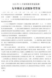 山东省菏泽市曹县2023-2024学年九年级上学期期中考试语文试题