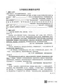 山东省德州市第九中学2023-2024学年九年级下学期开学考试语文试题
