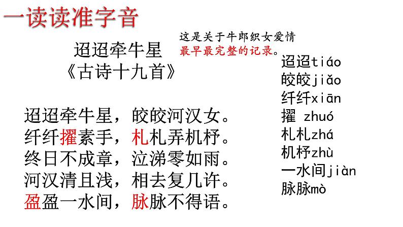 第4课《古代诗歌三首——迢迢牵牛星》课件-2023—2024学年统编版（五四学制）语文六年级下册第4页