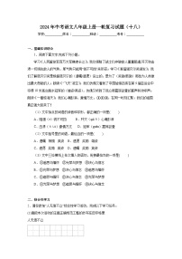 2024年中考语文八年级上册一轮复习试题（十八）