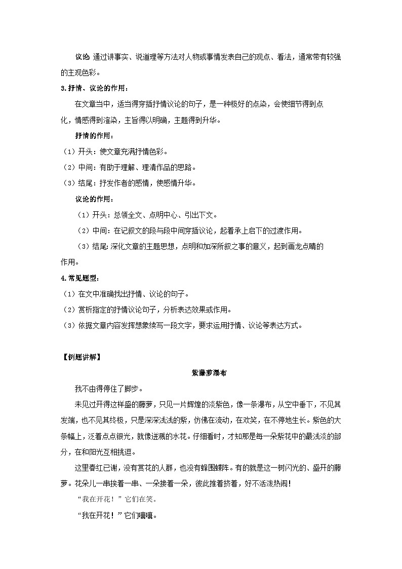2024年中考语文记叙文专项训练——抒情与议论第3页