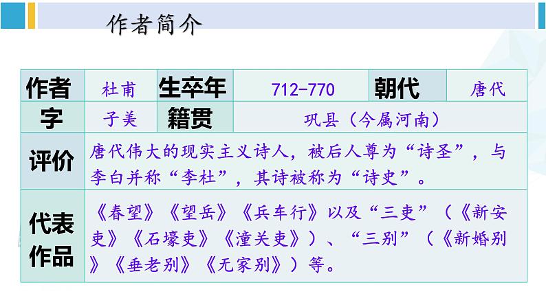 统编版八年级语文下册  24 唐诗三首《石壕吏》（课件）第6页