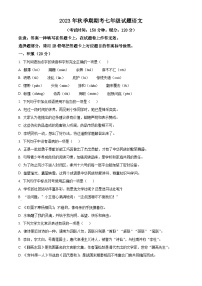 广西壮族自治区贵港市平南县2023-2024学年七年级上学期期末语文试题（原卷版+解析版）