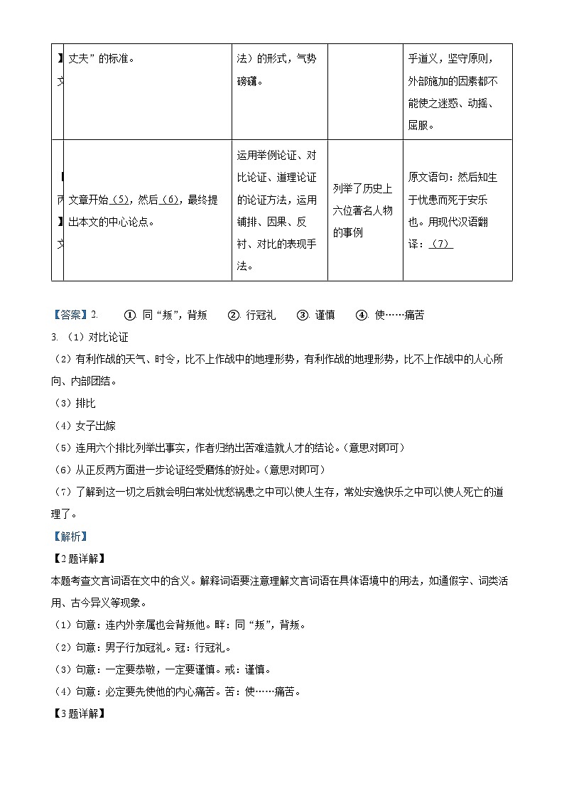 精品解析：安徽省合肥市庐江县2023-2024学年八年级上学期期末语文试题（解析版）第3页