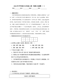 2024年中考语文九年级上册一轮复习试题（一）