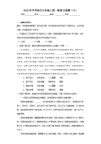2024年中考语文九年级上册一轮复习试题（六）