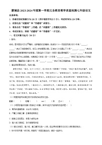 安徽省亳州市蒙城县2023-2024学年七年级上学期期末语文试题（原卷版+解析版）