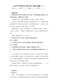 2024年中考语文九年级下册一轮复习试题（三）