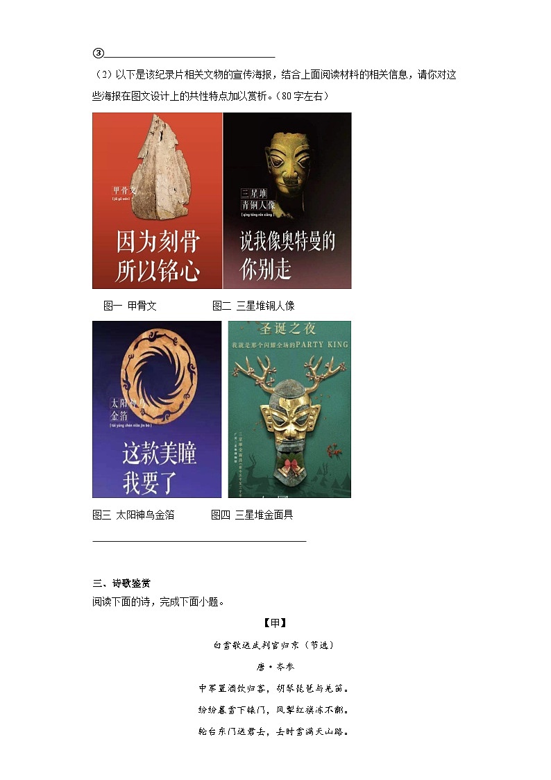 2024年中考语文九年级下册一轮复习试题（十四）第2页