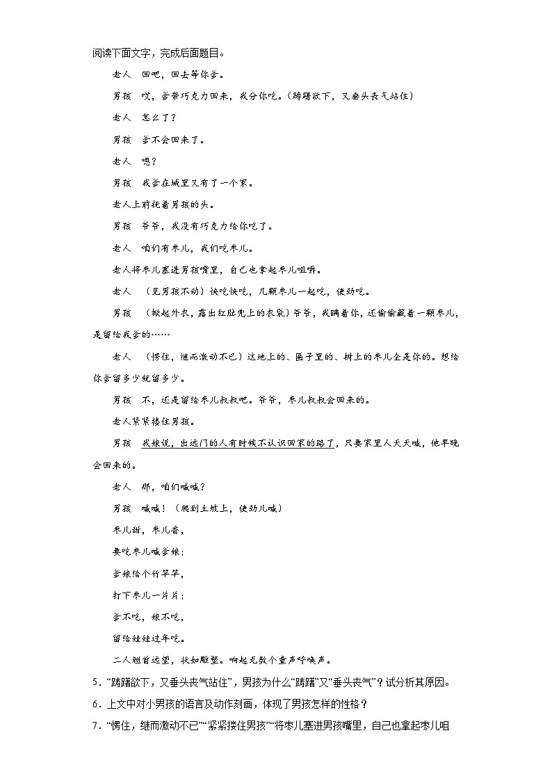 2024年中考语文九年级下册一轮复习试题（十三）第3页