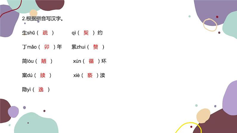 统编版语文七年级下册 第四单元基础知识巩固课件第3页