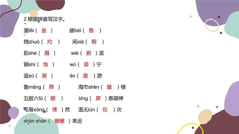 统编版语文七年级下册 第六单元基础知识巩固课件03