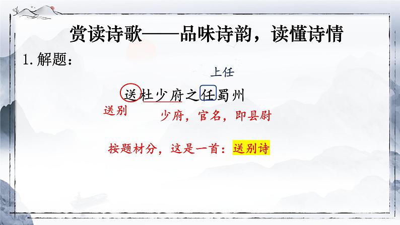 第三单元课外古诗词诵读《送杜少府之任蜀州》课件+2023—2024学年统编版语文八年级下册06