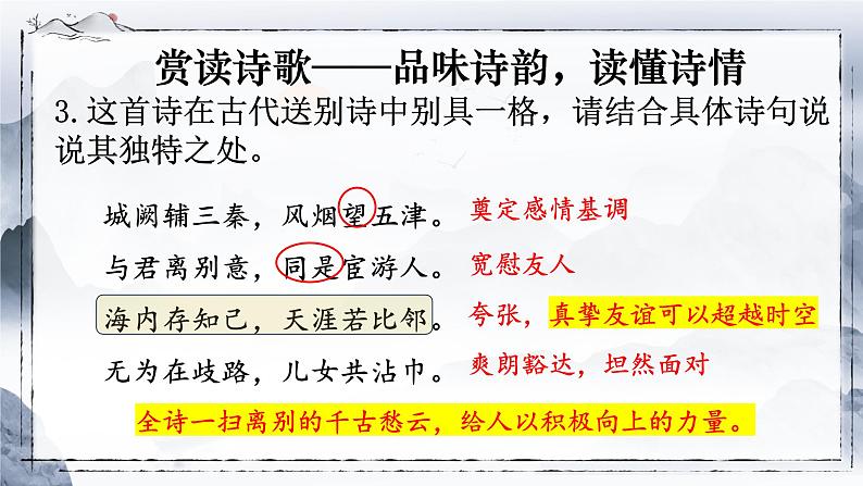 第三单元课外古诗词诵读《送杜少府之任蜀州》课件+2023—2024学年统编版语文八年级下册08