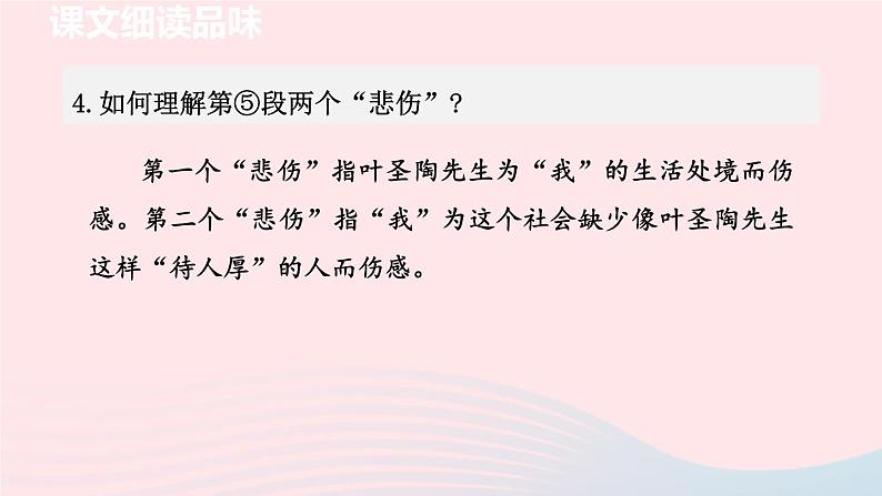 2024春七年级语文下册第4单元14叶圣陶先生二三事第2课时教学课件（部编版）第5页