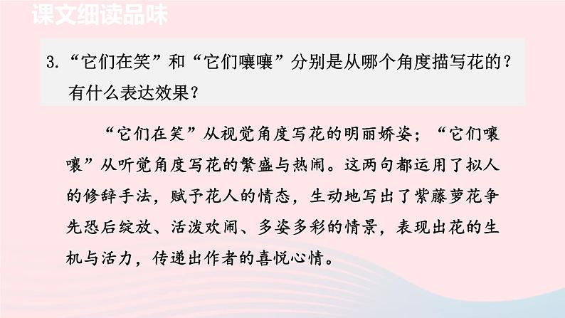 2024春七年级语文下册第5单元18紫藤萝瀑布第2课时教学课件（部编版）第4页