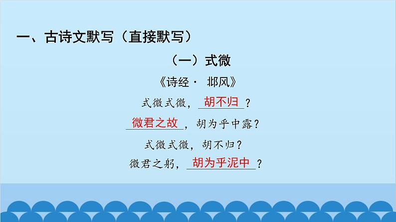 统编版语文八年级下册 专题训练-专题一 古诗文默写课件第2页