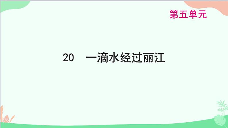 统编版语文八年级下册 20 一滴水经过丽江课件第1页