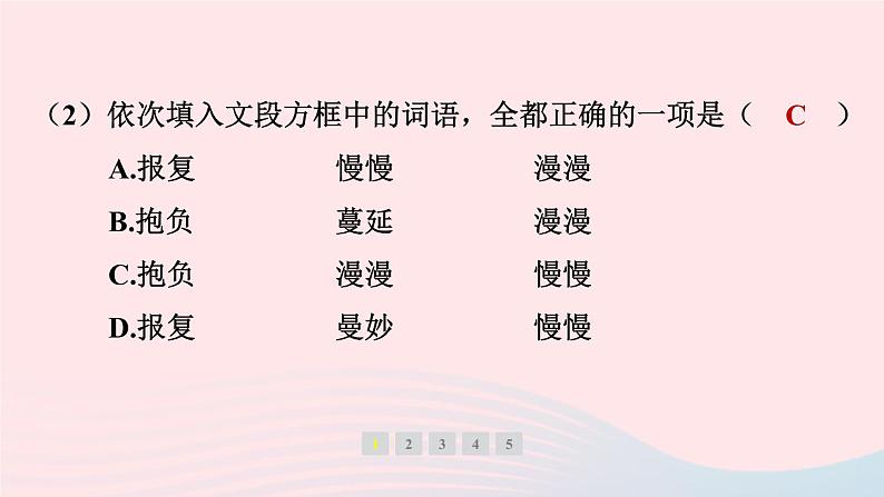 安徽专版2024春九年级语文下册第一单元3短诗五首作业课件新人教部编版第5页