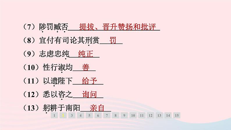 安徽专版2024春九年级语文下册第六单元23出师表作业课件新人教部编版第4页