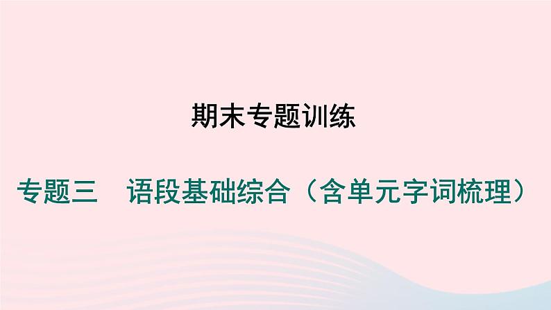 安徽专版2024春九年级语文下册期末专题训练三语段基础综合含单元字词梳理作业课件新人教部编版第1页